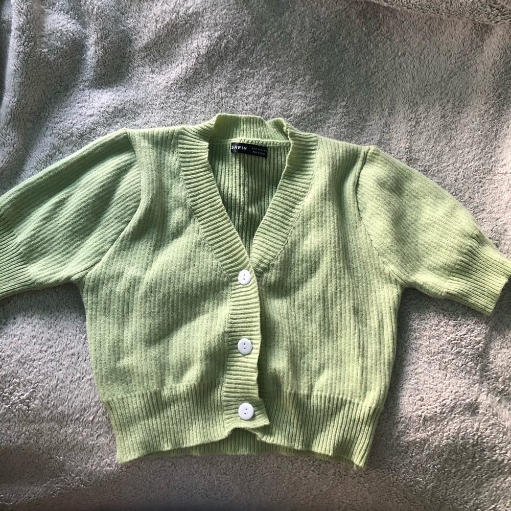 Green cardigan